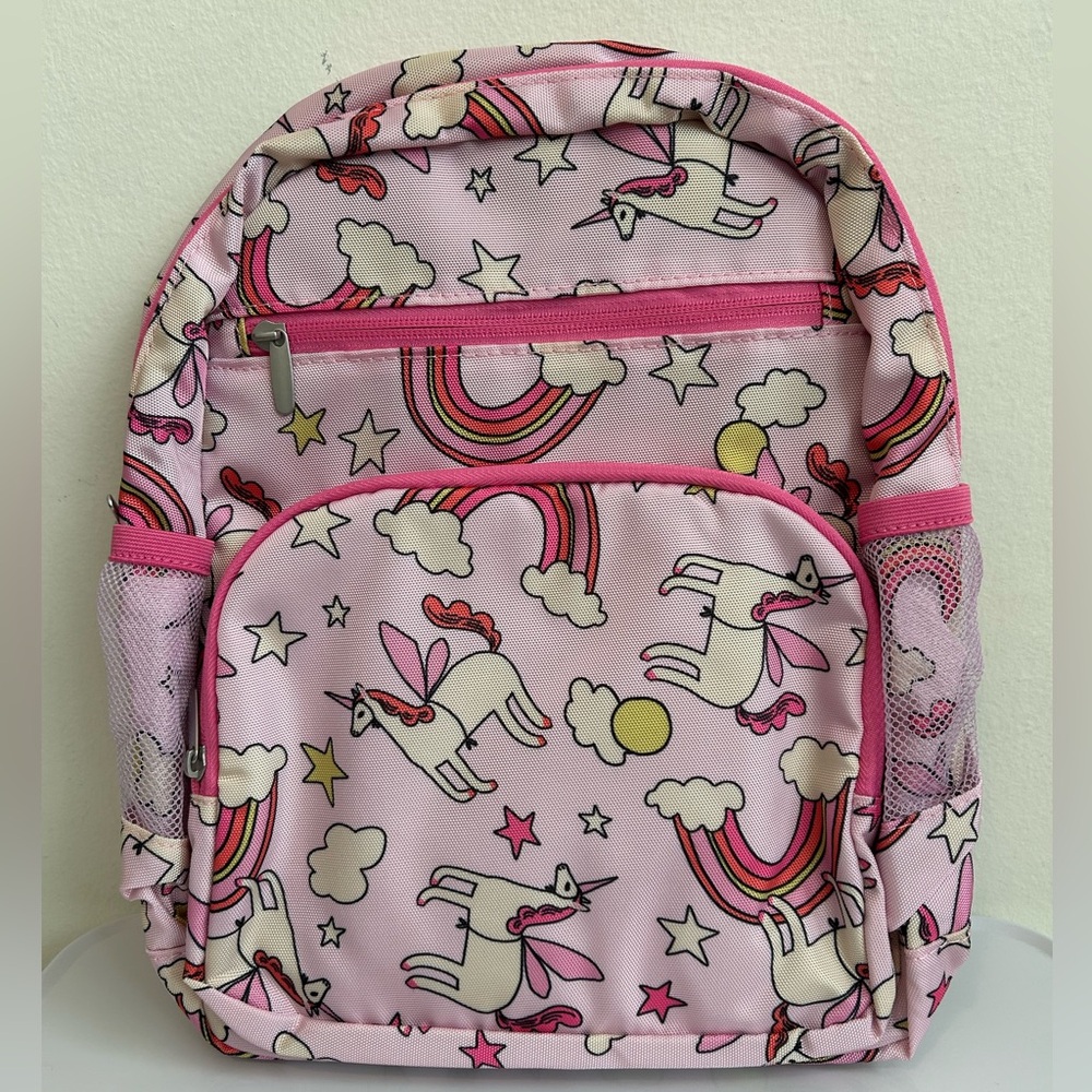 New! Amazon Essentials Pink Unicorn and Rainbow Kids Backpack